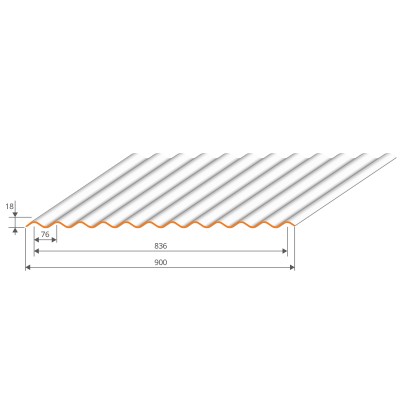 Tôle ondulée galvanisée pour couverture métallique 2100x900 mm BOTAN®