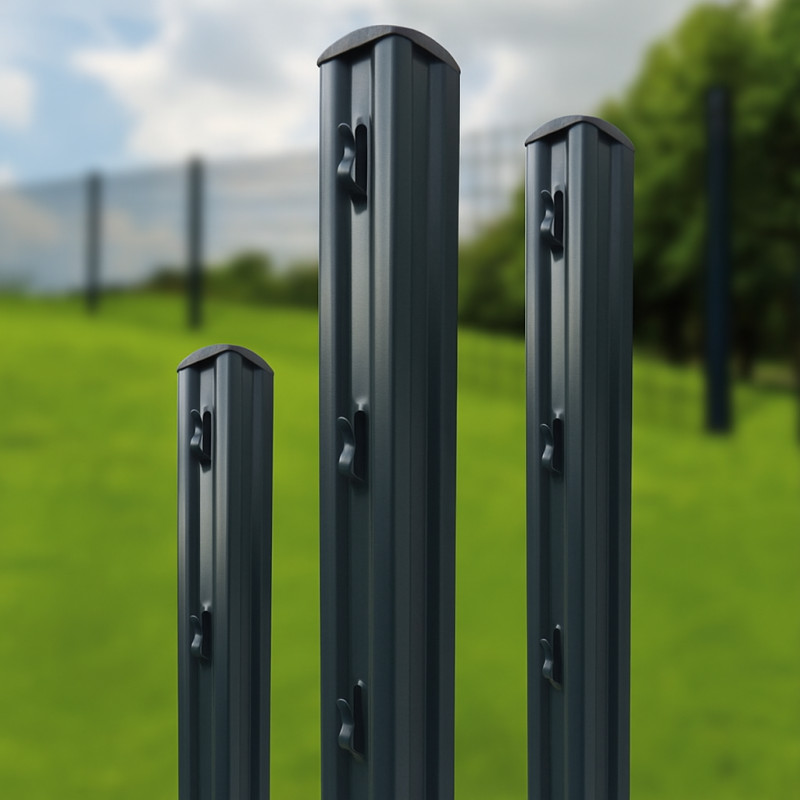 Poteau universel de clôture gris 7016