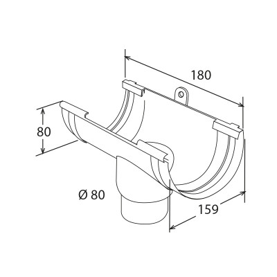 Naissance centrale BI-SYSTEM pour gouttière PVC 25 sable