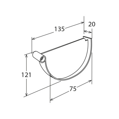 Fond de naissance pour gouttière PVC 25 sable