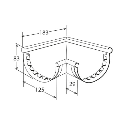 Angle pour gouttière PVC 25 sable